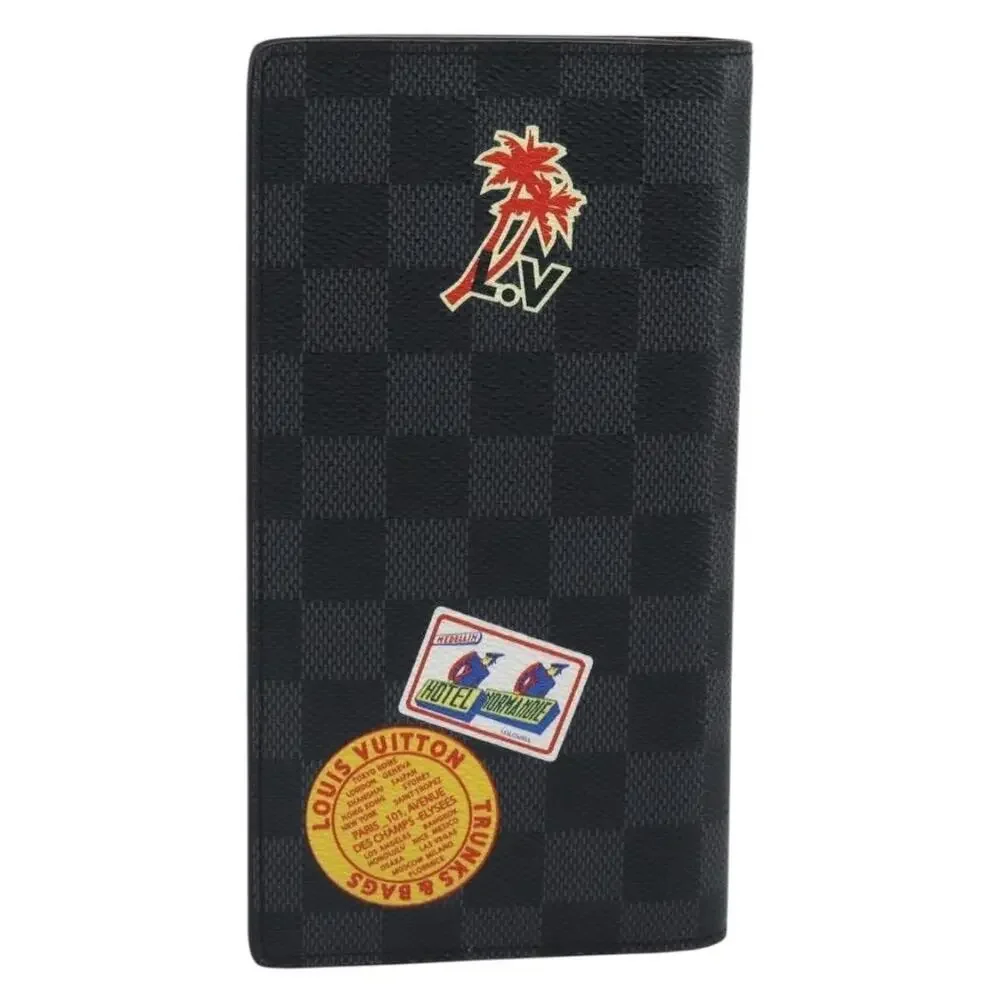 Louis Vuitton Damier Graphite Porte Feuille Brother Long Wallet Black